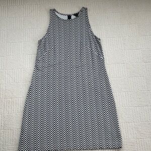 Ann Taylor Navy Chevron Stripe Tank Shift Dress